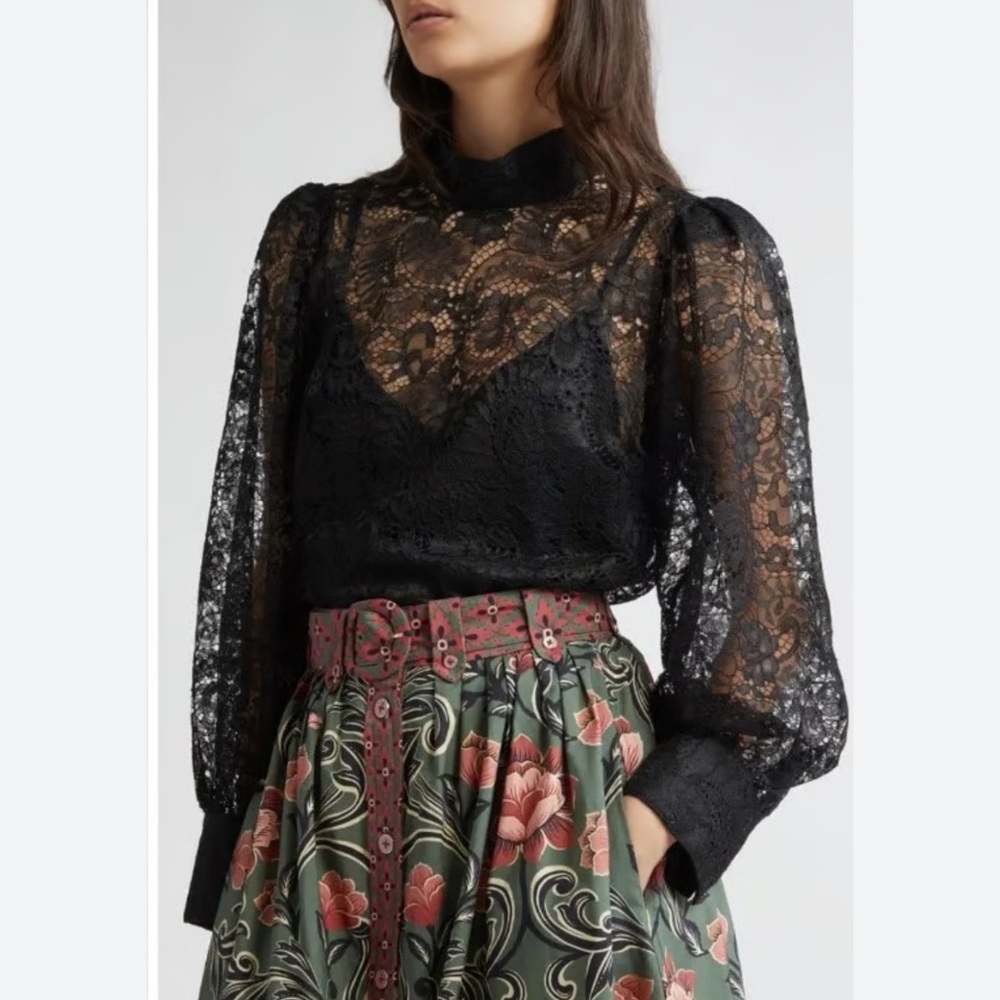 FARM Rio Elegant Black Lace Blouse